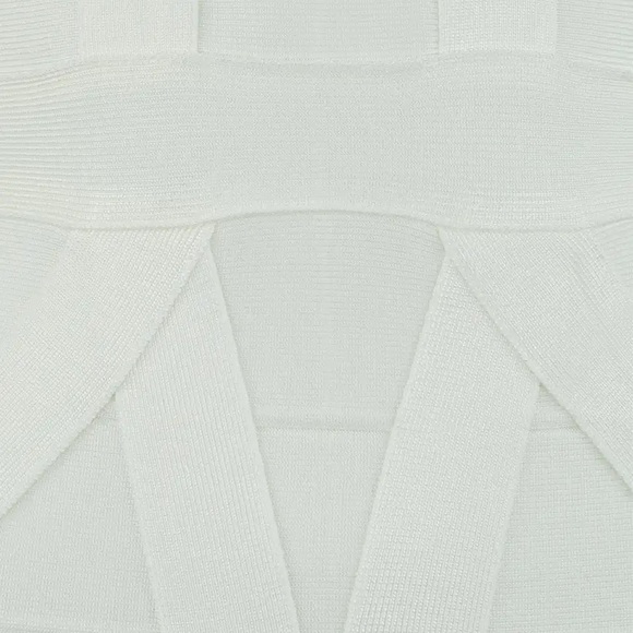 Herve Leger White Short Sleeve Bandage Dress - Size S - Picture 9 of 11